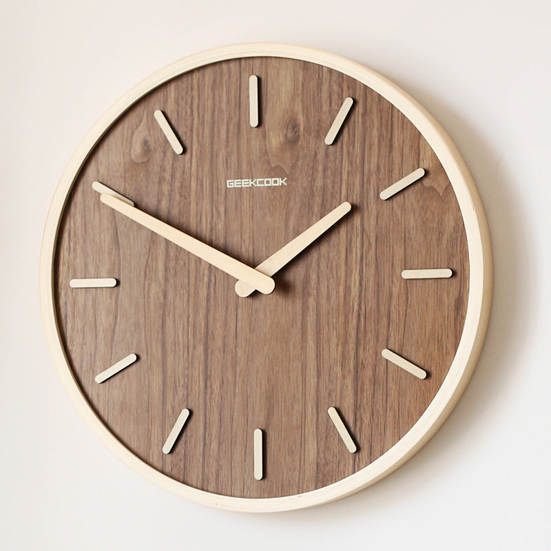 Maliben | Minimalistic Quiet Wooden Wall Clock 12 Inch
