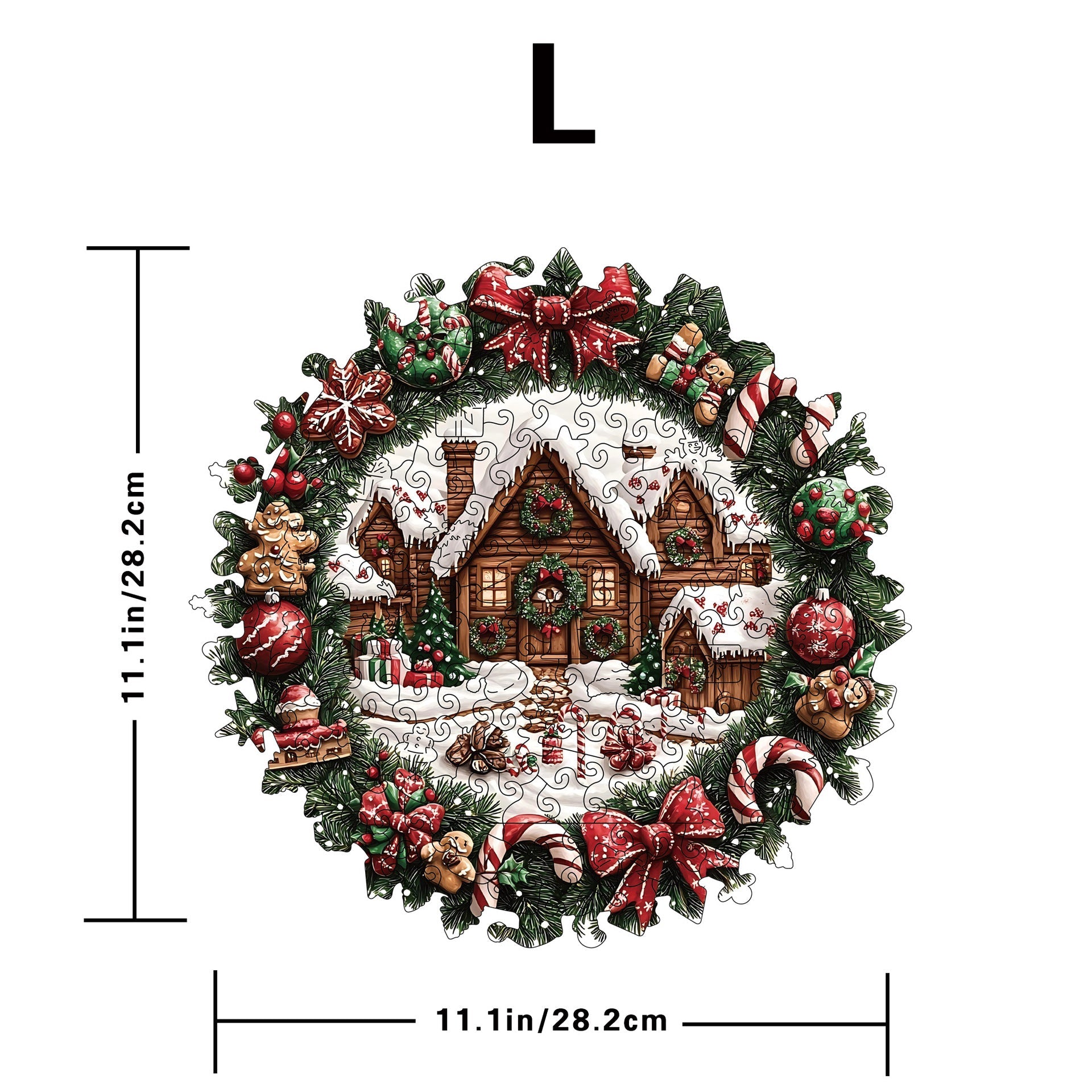 Wooden Irregular Christmas Wreath Piggy Bank Puzzle