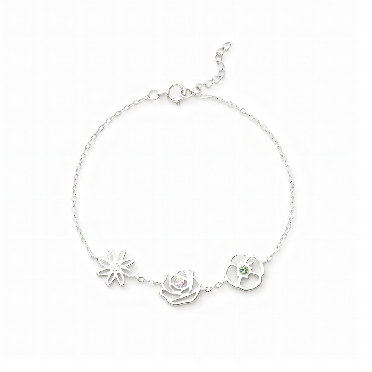 Maliben | Dainty Birth Flower & Birthstone Bracelet