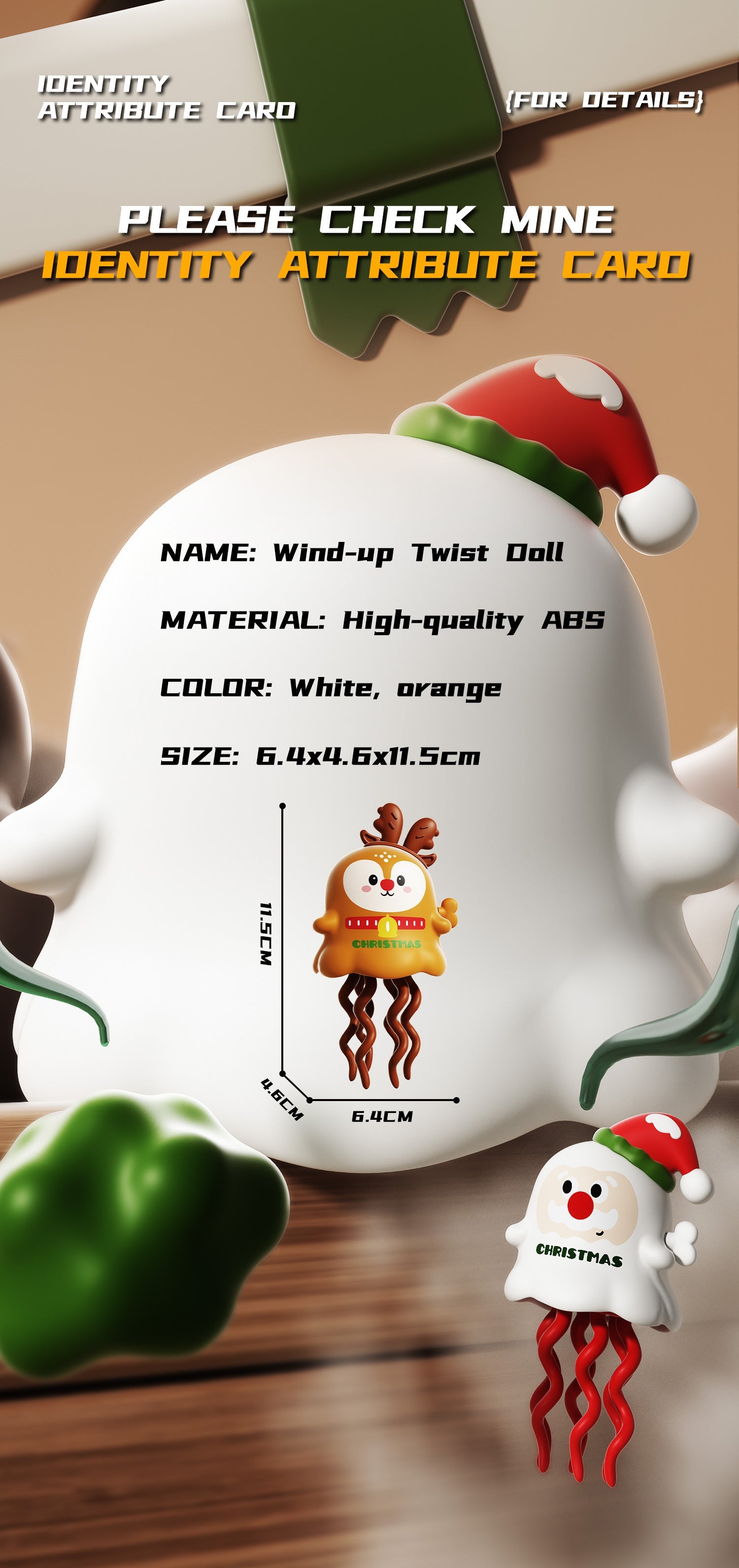 Wind Up Christmas Elk Twisting Dancing Toy