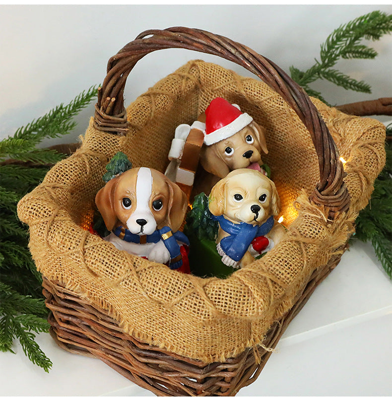 Diy Resin Puppy Christmas Window Ornament