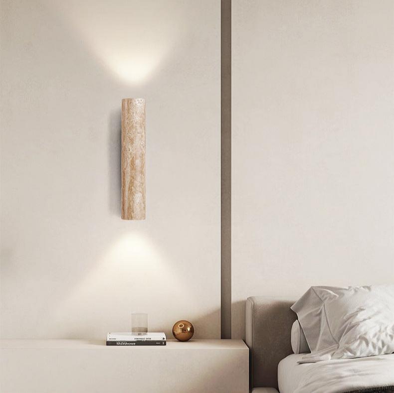 Maliben | TravertIne Wall Lamp in Japandi Tube Shape