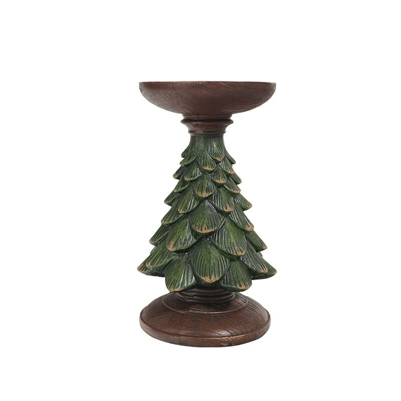 Green Cedar Christmas Tree Candle Holder Ornament