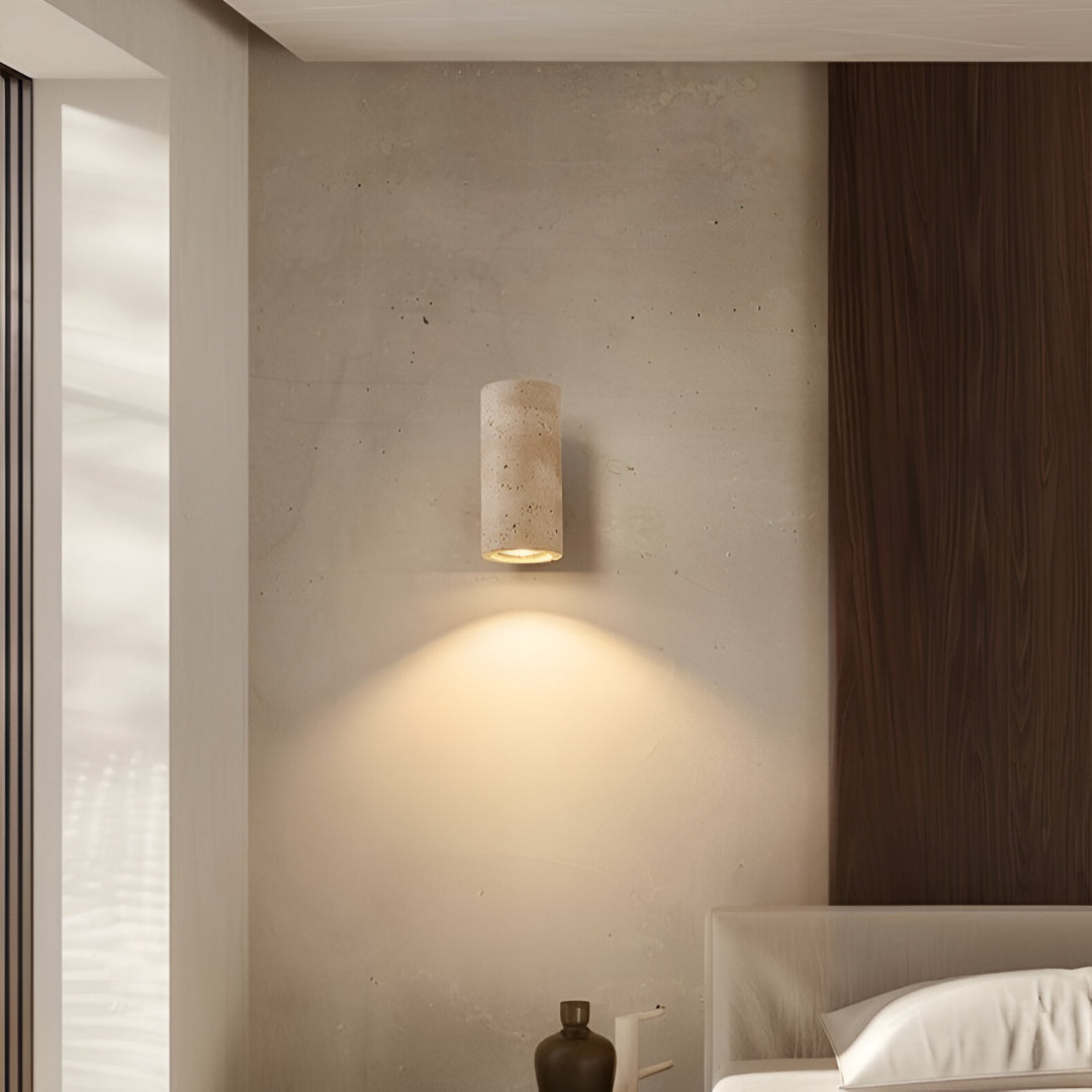 Maliben | TravertIne Wall Lamp in Japandi Tube Shape