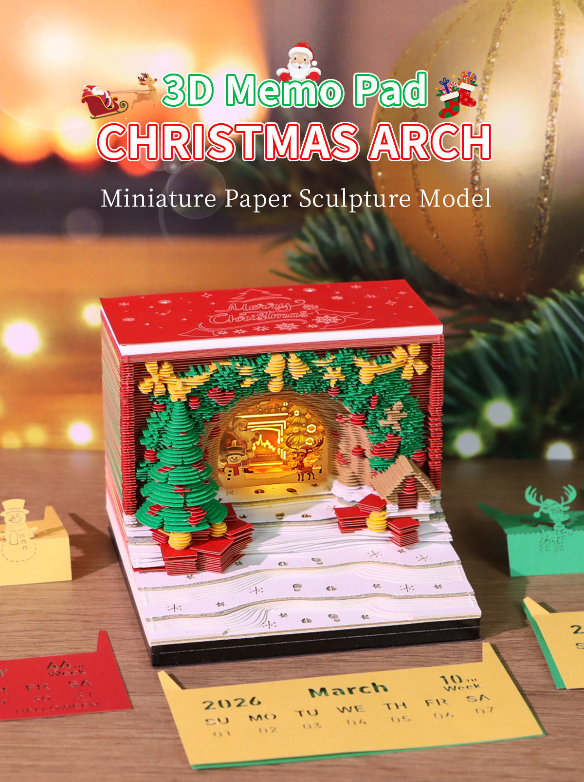 Creative Christmas 3d Arch Memo Calendar