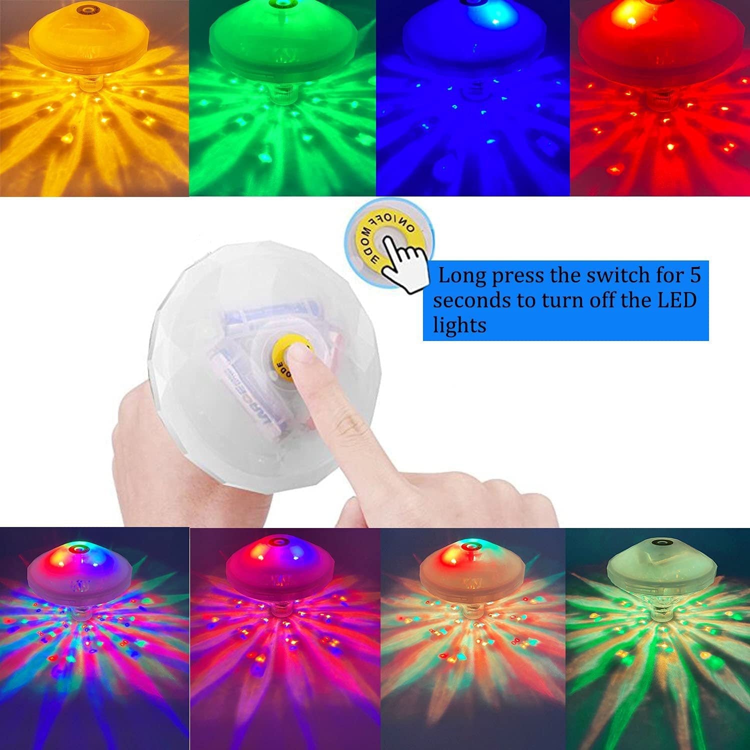Outdoor Led Waterproof Diamond Pool Light Floating Decor
