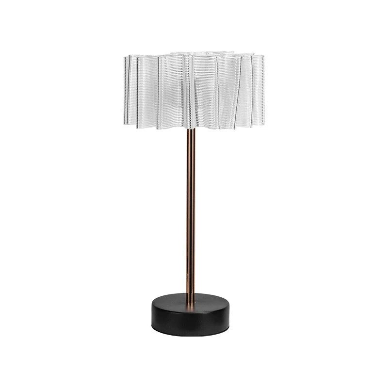 Pleated Full-Aluminum Rechargeable Table Lamp