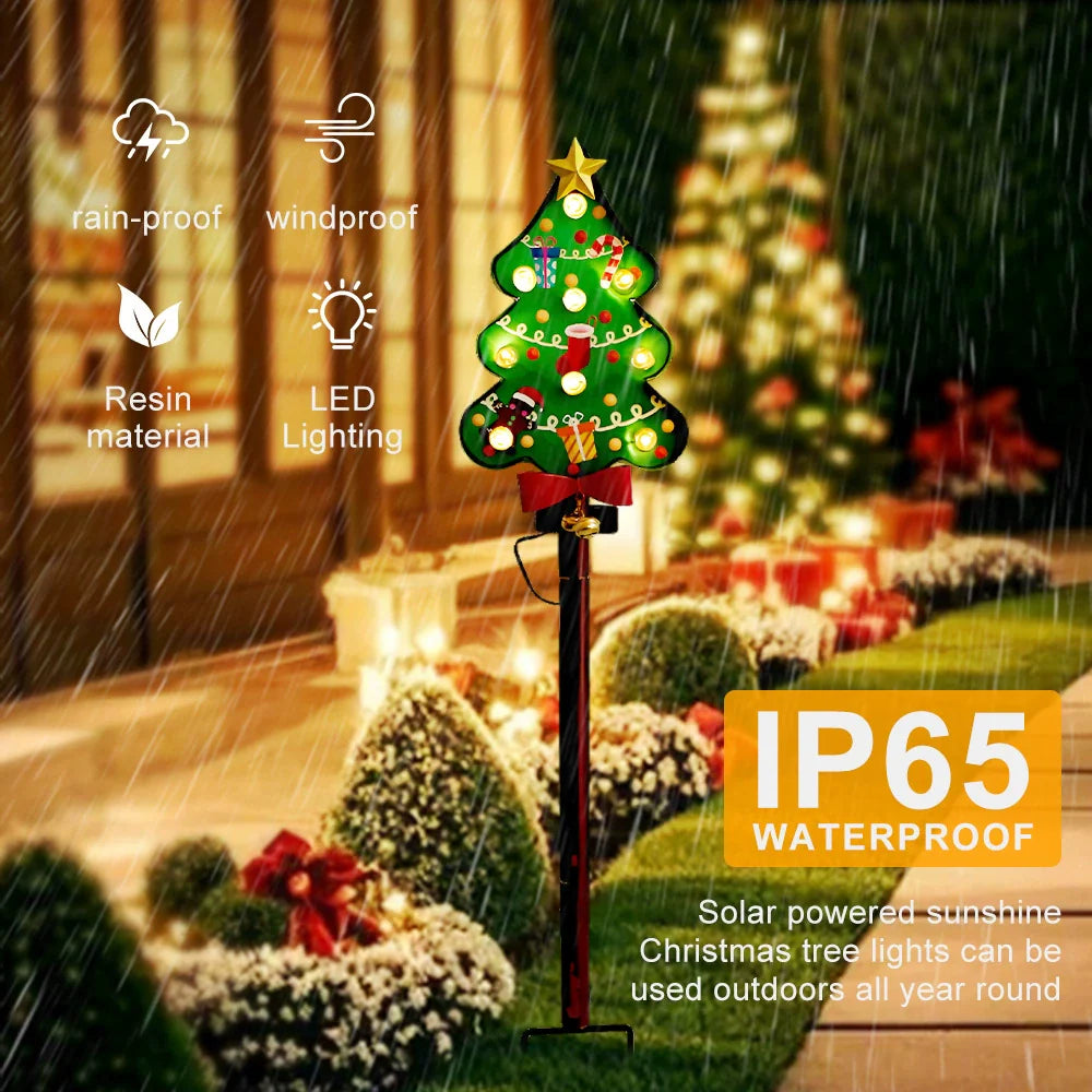 Christmas Iron Art Solar Outdoor Lawn Stake