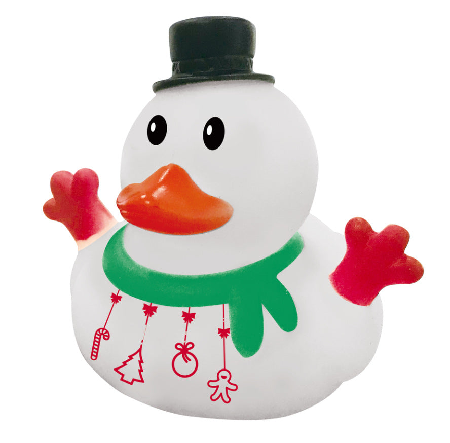 Christmas Snowman Elk Squeaky Vinyl Duck Toy