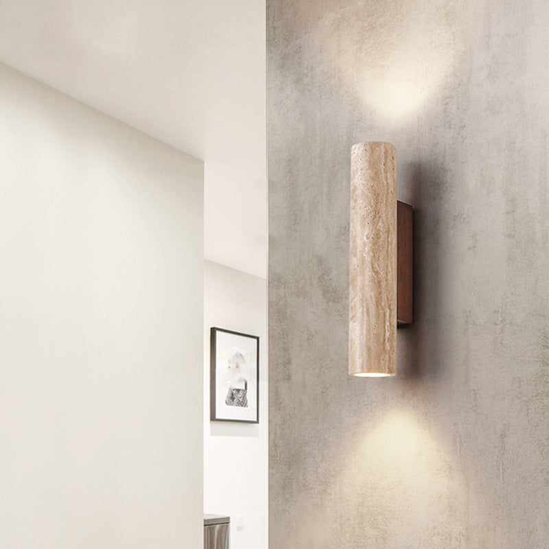 Maliben | TravertIne Wall Lamp in Japandi Tube Shape