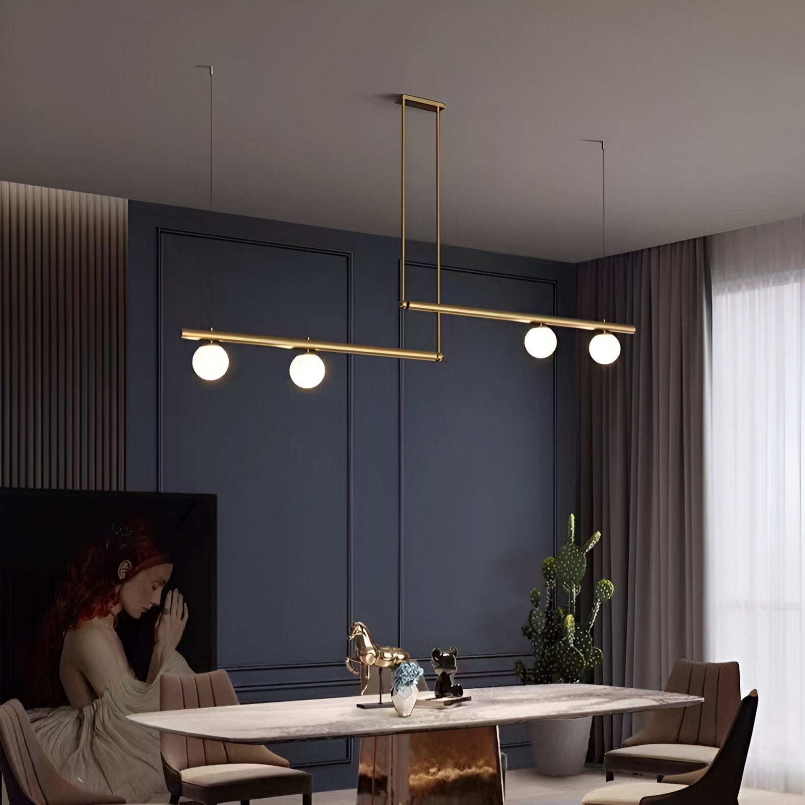 Maliben | Nordic Glass Linear Luxury Pendant Lamp