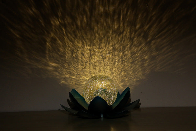 Solar Lotus Crackle Garden Light