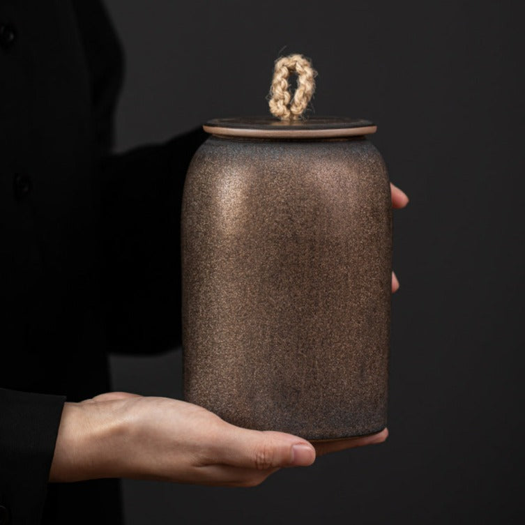 Maliben | Kitchen Vintage Storage Jar for Cookies and Sugar | Airtight Ceramic Pot Gong Fu