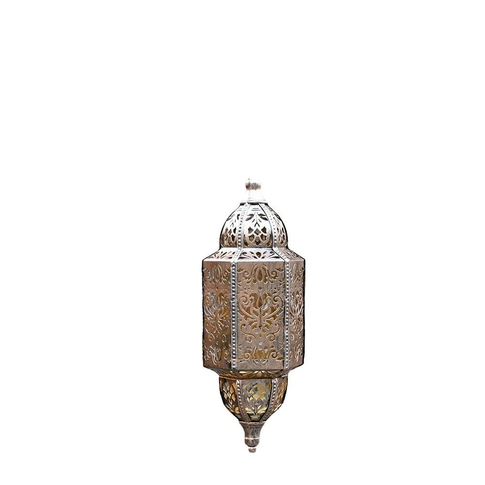 Solar Hanging Light Outdoor Hollow Baroque Projection Lamp, Waterproof Moroccan Garden Lamp