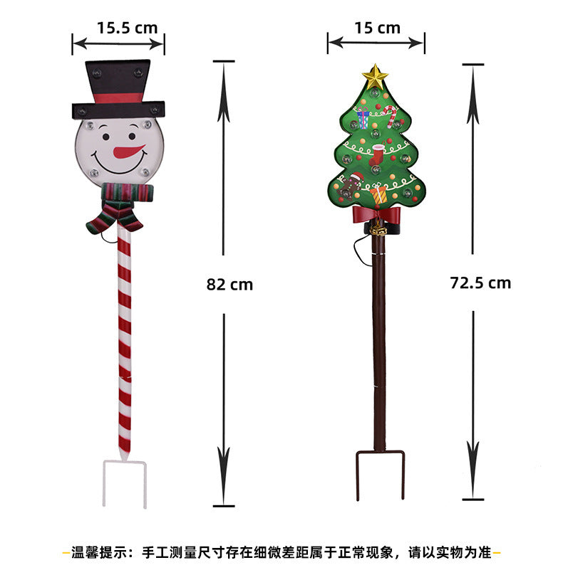 Christmas Iron Art Solar Outdoor Lawn Stake