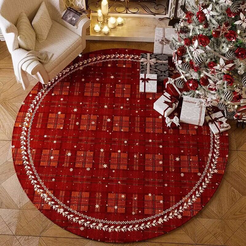 Maliben | Christmas Rug - Living Room Red Festive Carpet Absorbent Non-Slip