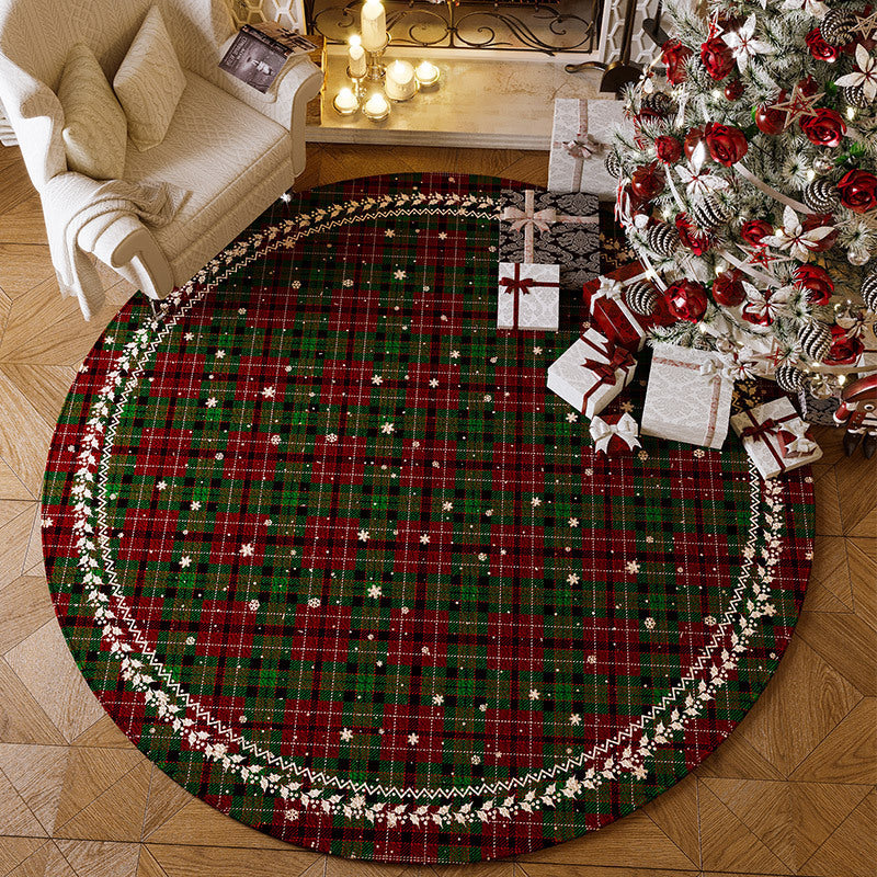 Maliben | Christmas Rug - Living Room Red Festive Carpet Absorbent Non-Slip