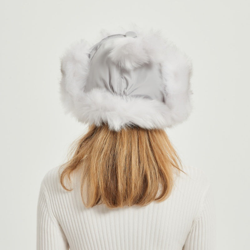 Maliben | Women’S Chunky Faux Fur Winter Hat With Animal Ears