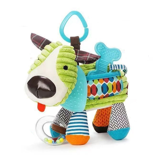 Maliben | Sensory Baby Plush Toy With Rattle And Silicone Attachment For Teething