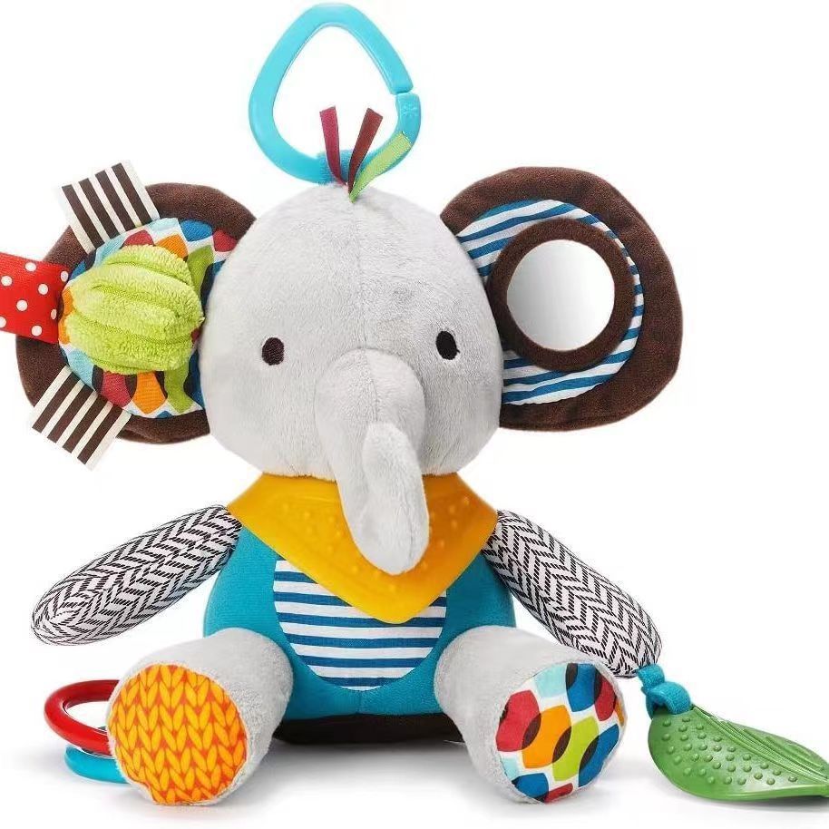 Maliben | Sensory Baby Plush Toy With Rattle And Silicone Attachment For Teething