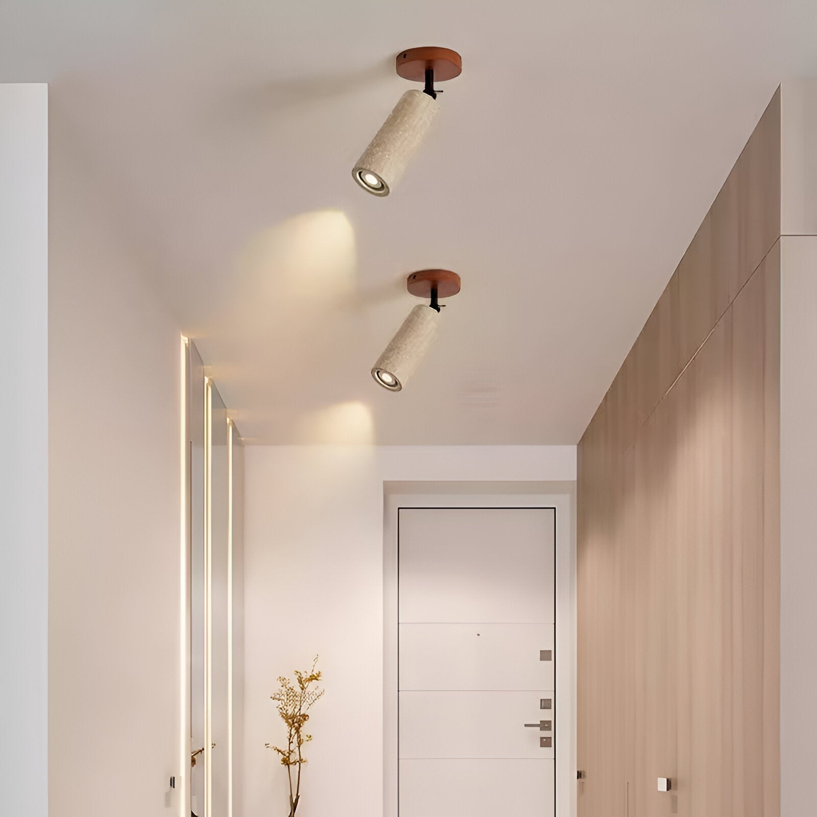 Maliben | Adjustable Travertine Wood Led Wall Lamp And Ceiling Lamp