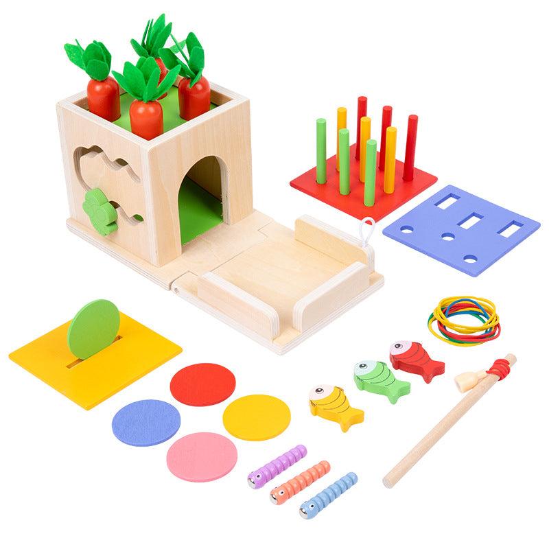 Maliben | 6in1 Montessori Wooden Shapes And Figures Learning Game Cube