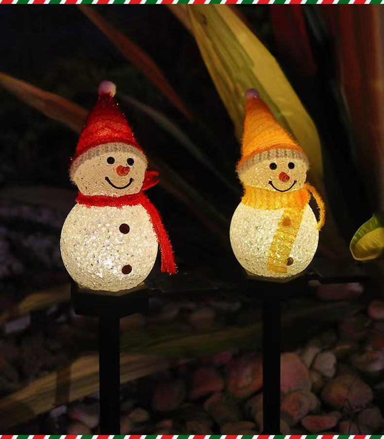 Outdoor Solar Led Snowman Garden Stake