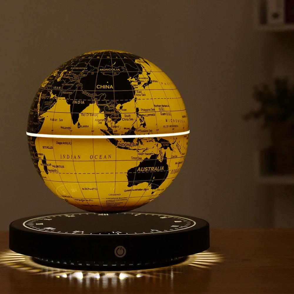 Magnetic Levitation Globe Lamp With Clock Base