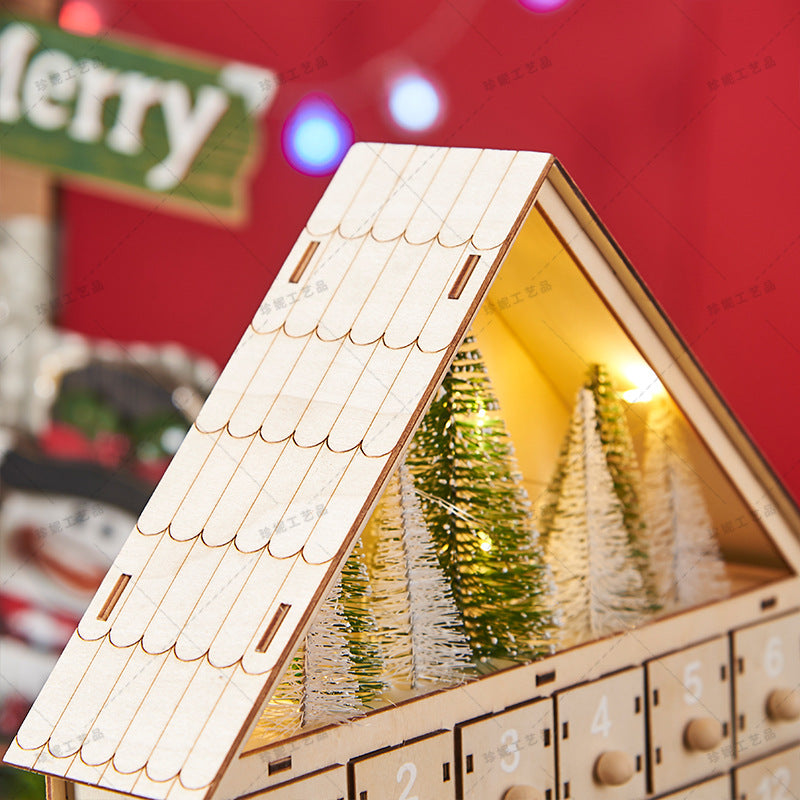 Wooden Led Light Up Christmas Advent Calendar