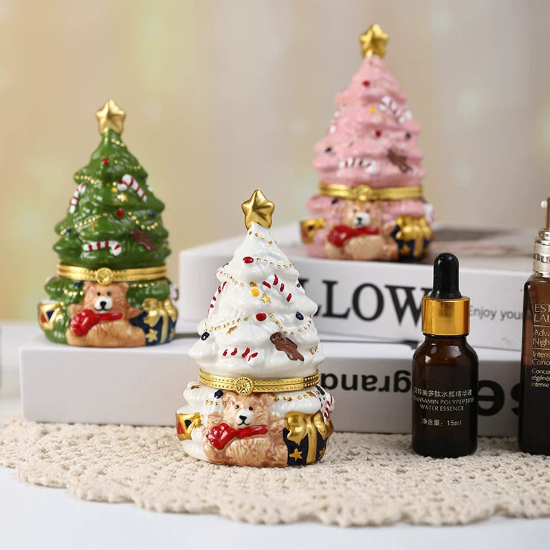 Whimsical Ceramic Bear Candy Ornament