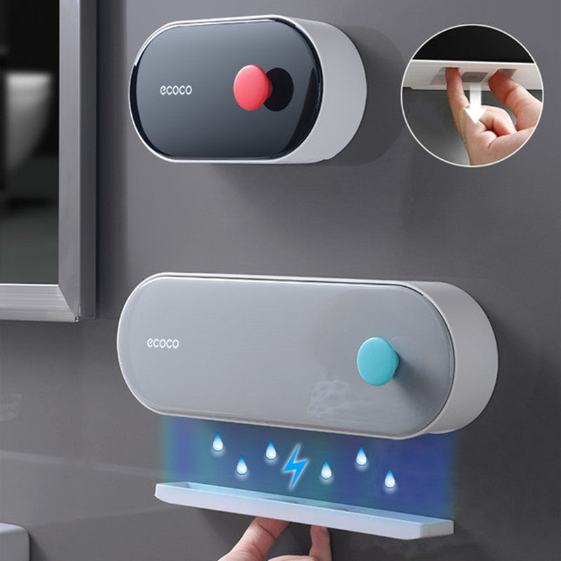Maliben | Hole-Free Wall-Mounted Drainage Flip-Top Soap Box