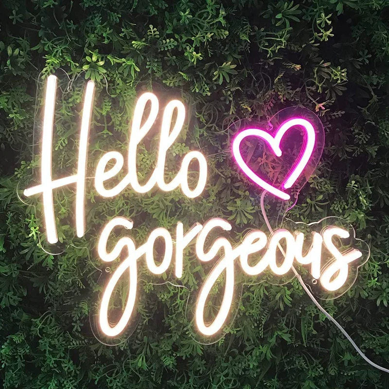 New Led Backboard Neon Light "Hello Gorgeous"
