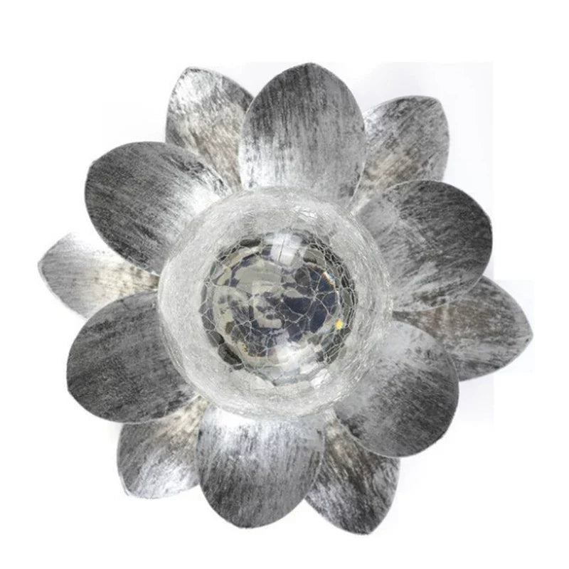 Solar Lotus Crackle Garden Light