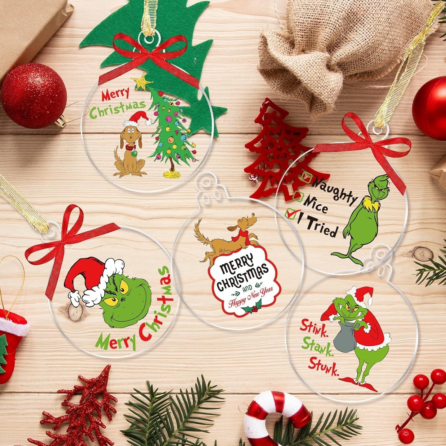 Grinch Acrylic Christmas Tree Ornament