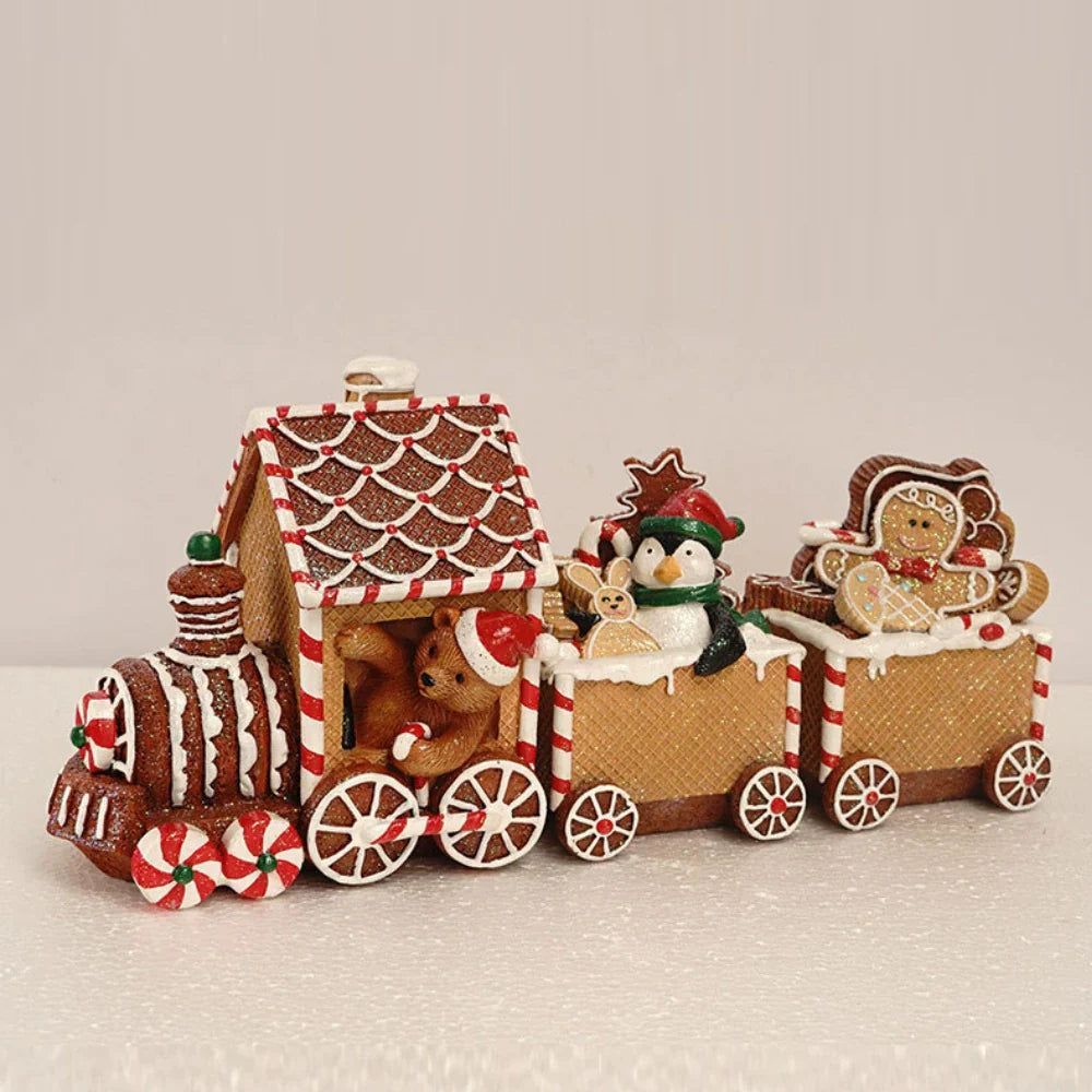 Christmas Mini Train Ornament — Festive Resin Decor