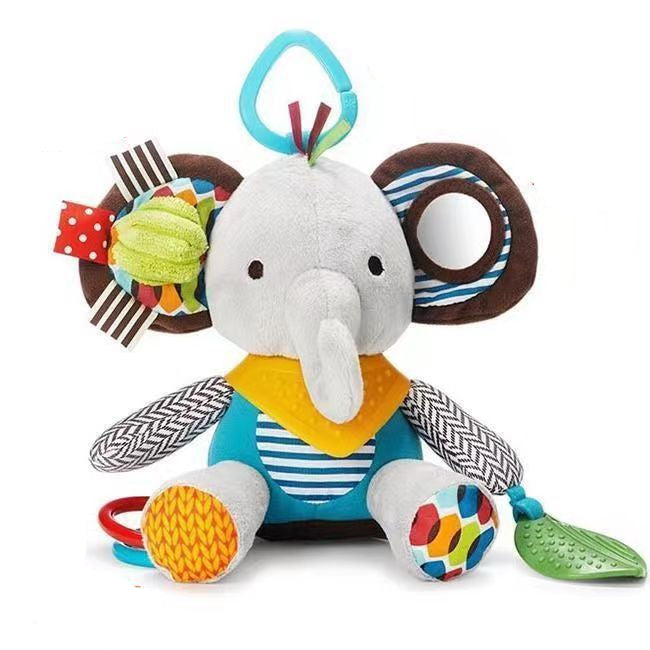 Maliben | Sensory Baby Plush Toy With Rattle And Silicone Attachment For Teething