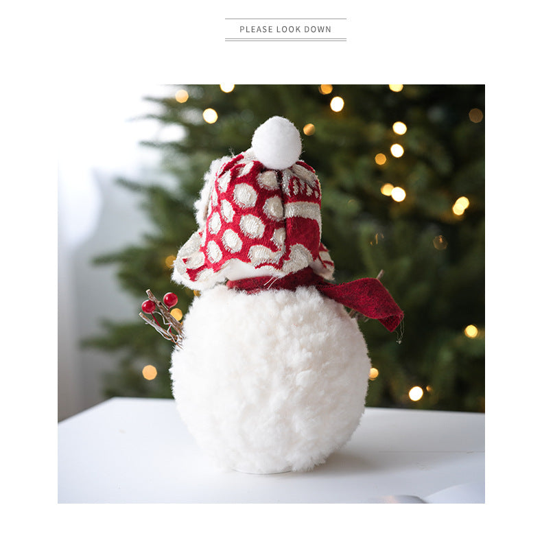Plush Knitted Christmas Snowman Doll Ornament