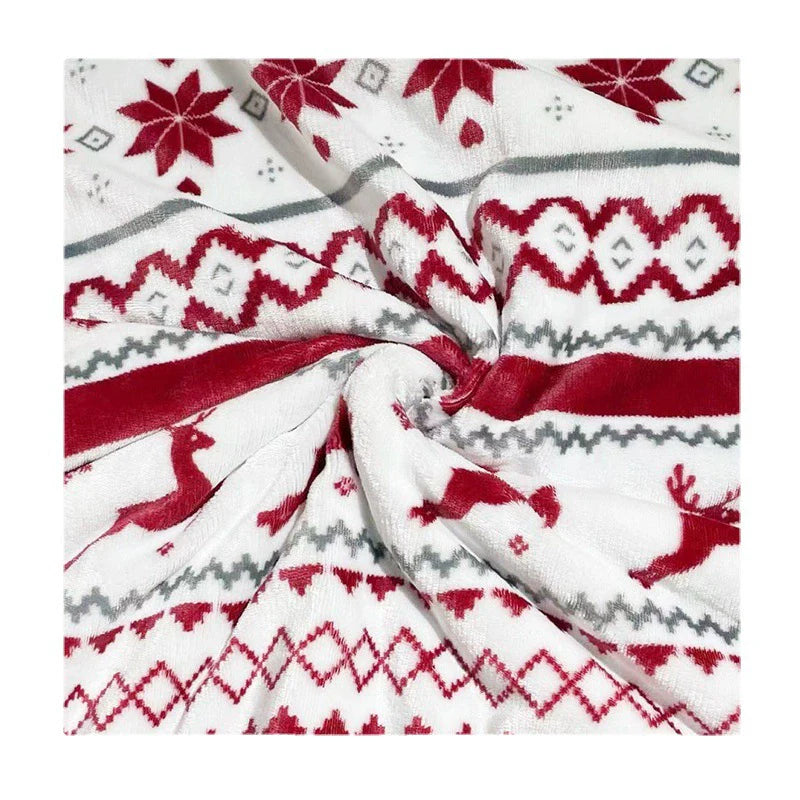 Christmas Double Layer Sherpa Flannel Blanket