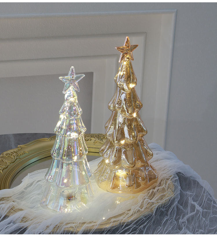 Mini Luminous Glass Christmas Tree Ornament