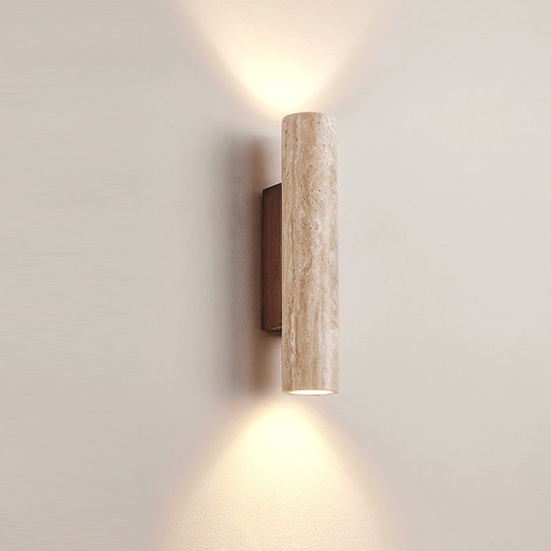 Maliben | TravertIne Wall Lamp in Japandi Tube Shape