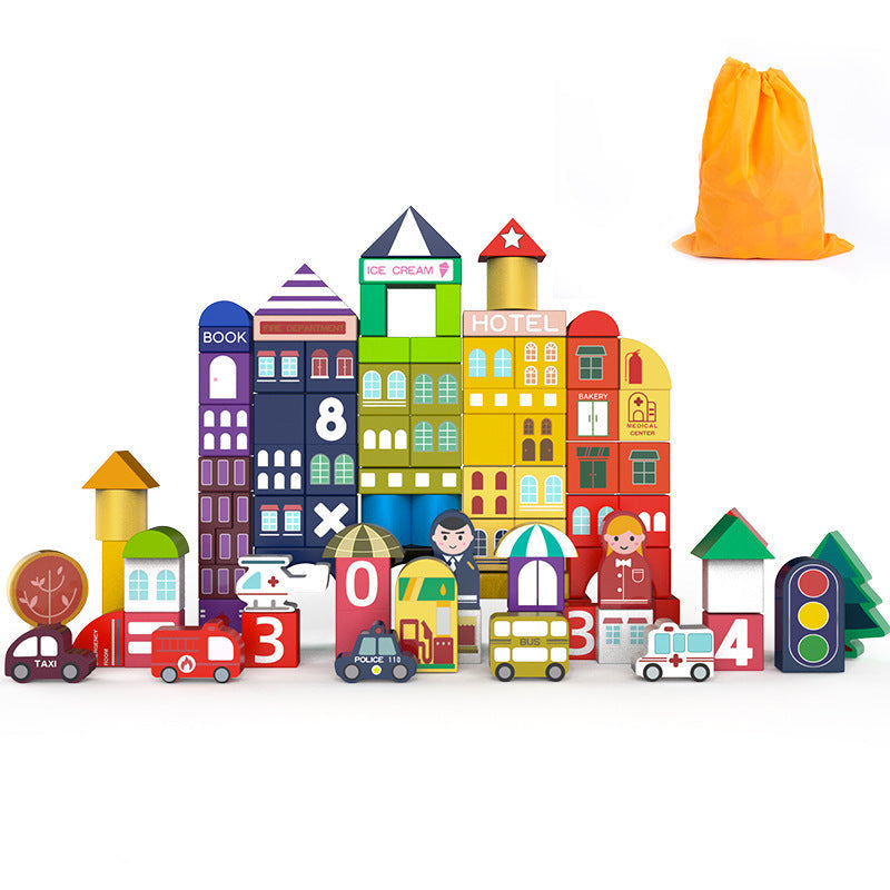 Maliben | City And Street Building Blocks For Kids With Practical Bucket