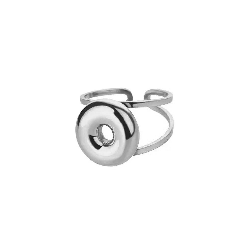 Maliben | Adjustable Open Band Bubble Letter Initial Ring