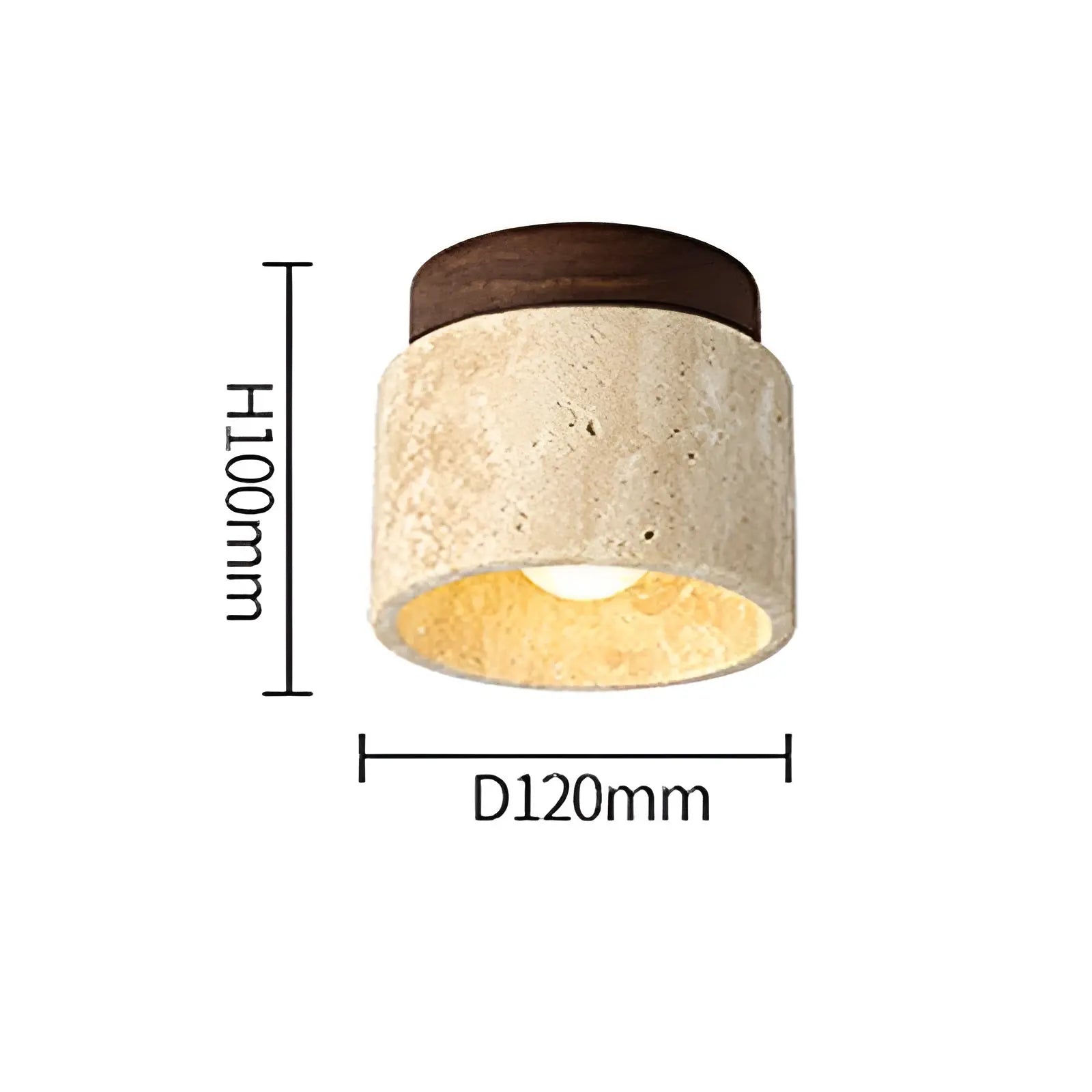 Maliben | Rustic Travertine Ceiling Lamp - Travaglow