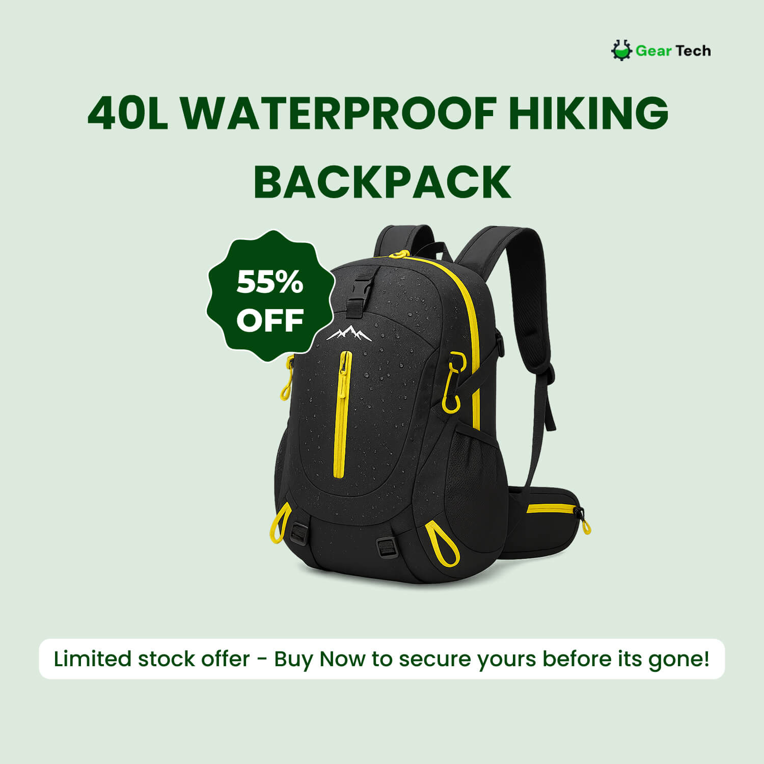 Maliben | 40l Waterproof Hiking Backpack With Multiple Compartments For Outdoor Adventures And Travel