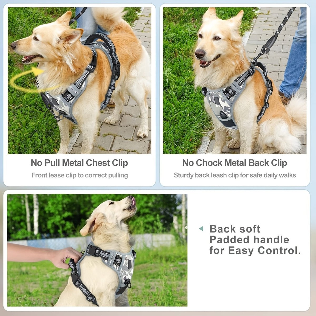 Maliben | Reflective, breathable dog harness for small and large dogs