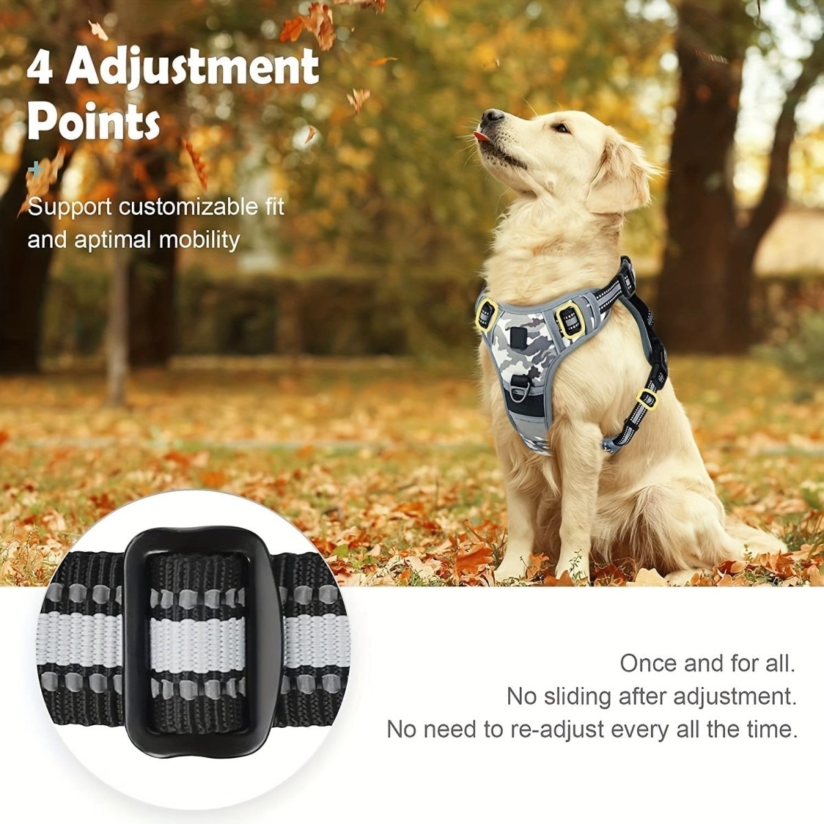 Maliben | Reflective, breathable dog harness for small and large dogs