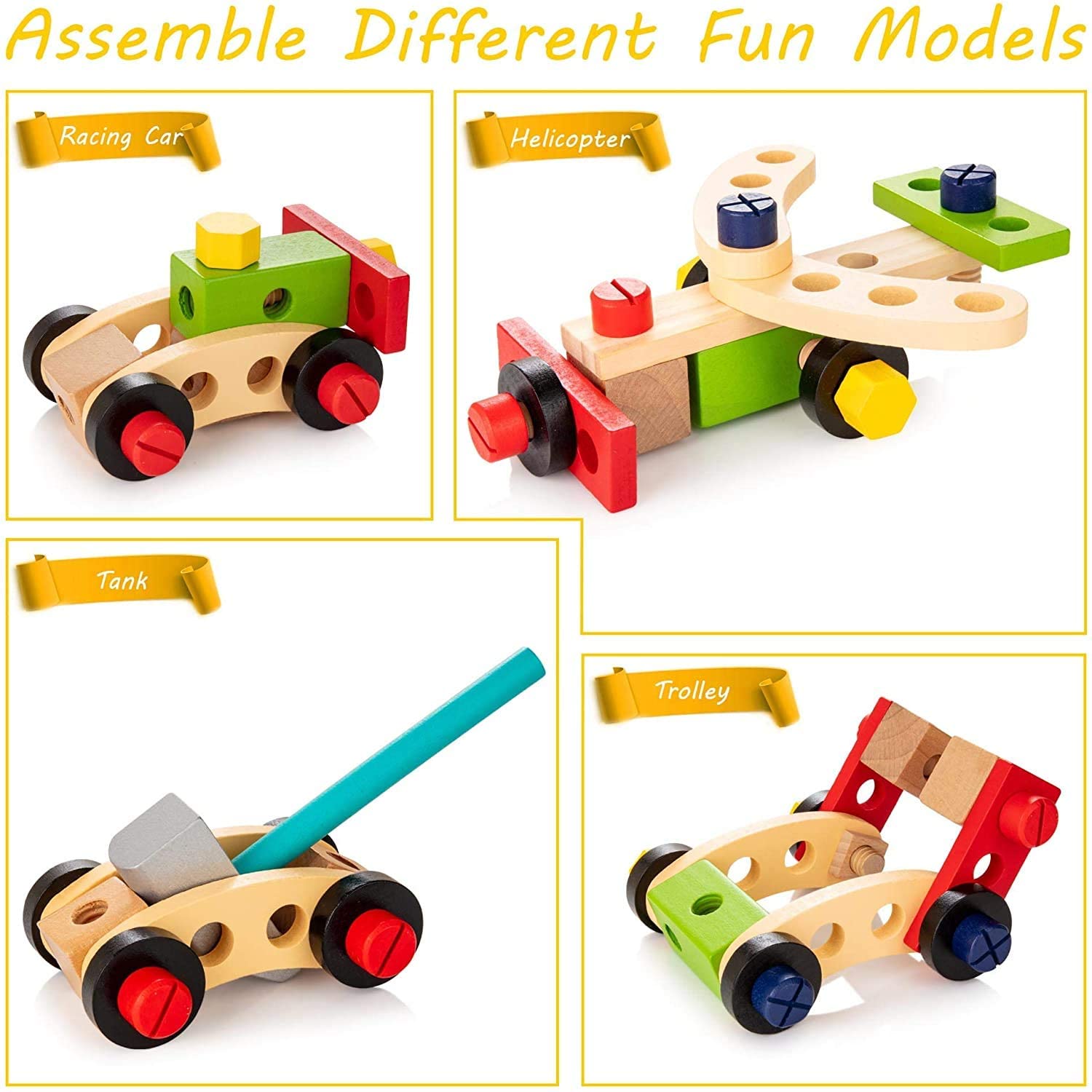 Maliben | Ecotoys Colorful Tool Box | Educational And Creative - Diy Toys For Children