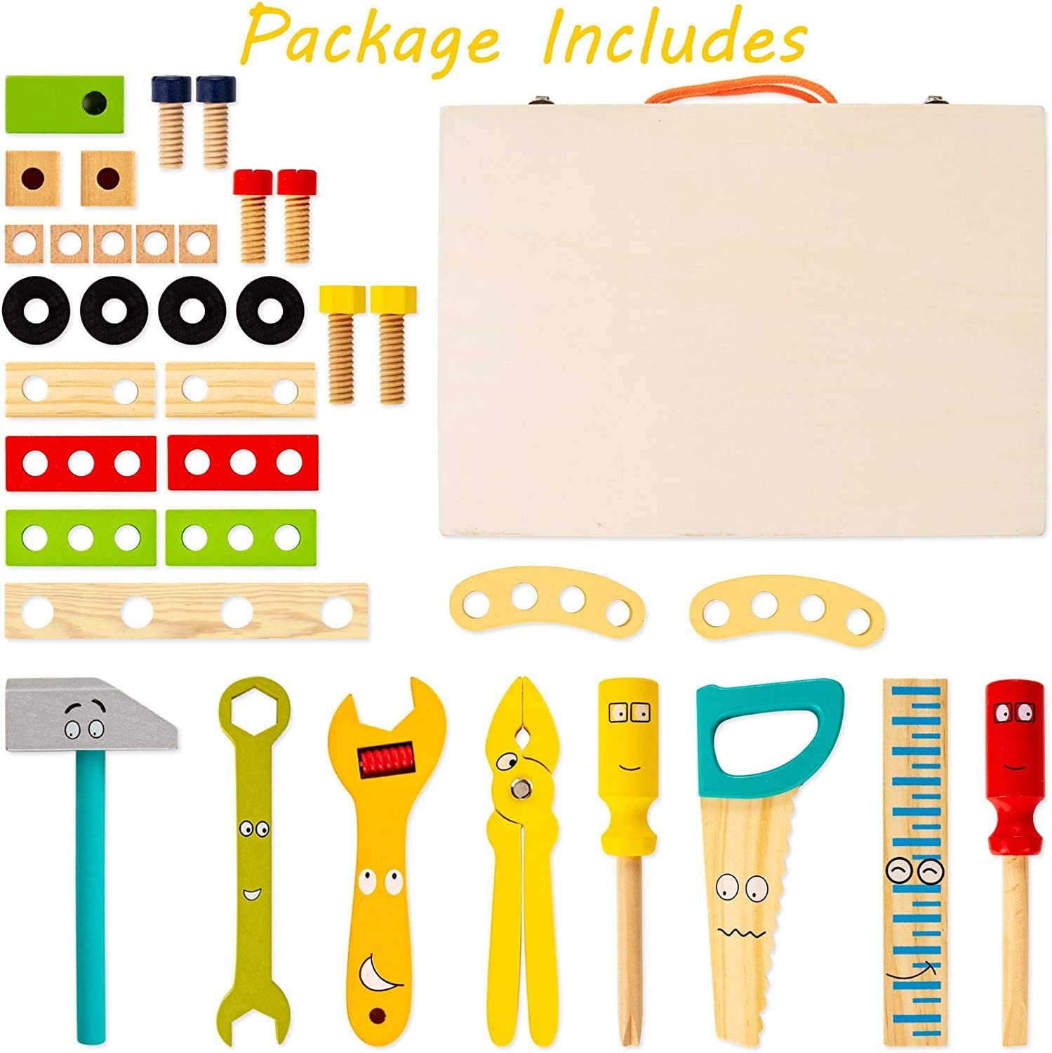 Maliben | Ecotoys Colorful Tool Box | Educational And Creative - Diy Toys For Children