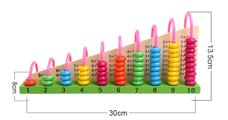 Maliben | Ecotoys Rainbow Math Fun | Educational Play Experience - Wooden Abacus