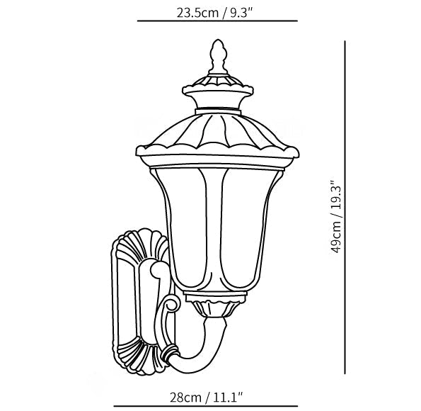 Maliben | Waterproof Retro Outdoor Wall Lamp Frosted Glass